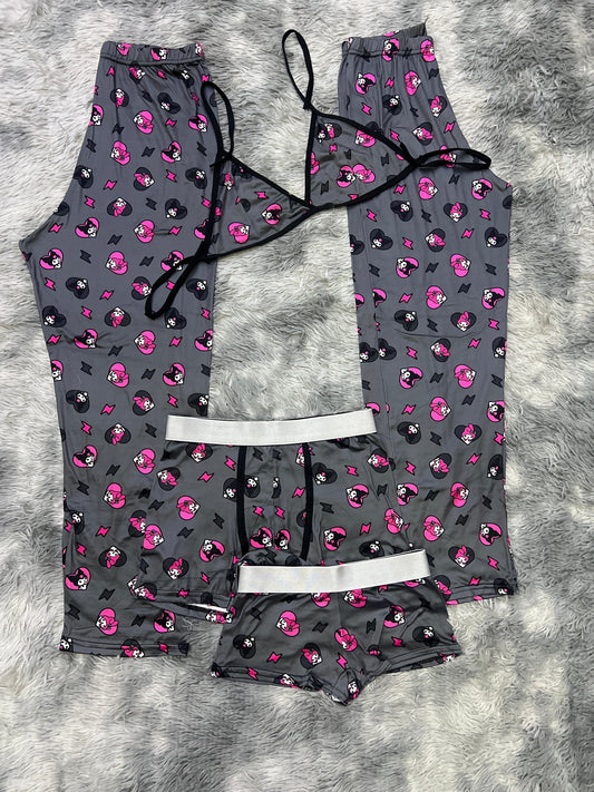 Kuromi y my melody rayos pijama 5 piezas