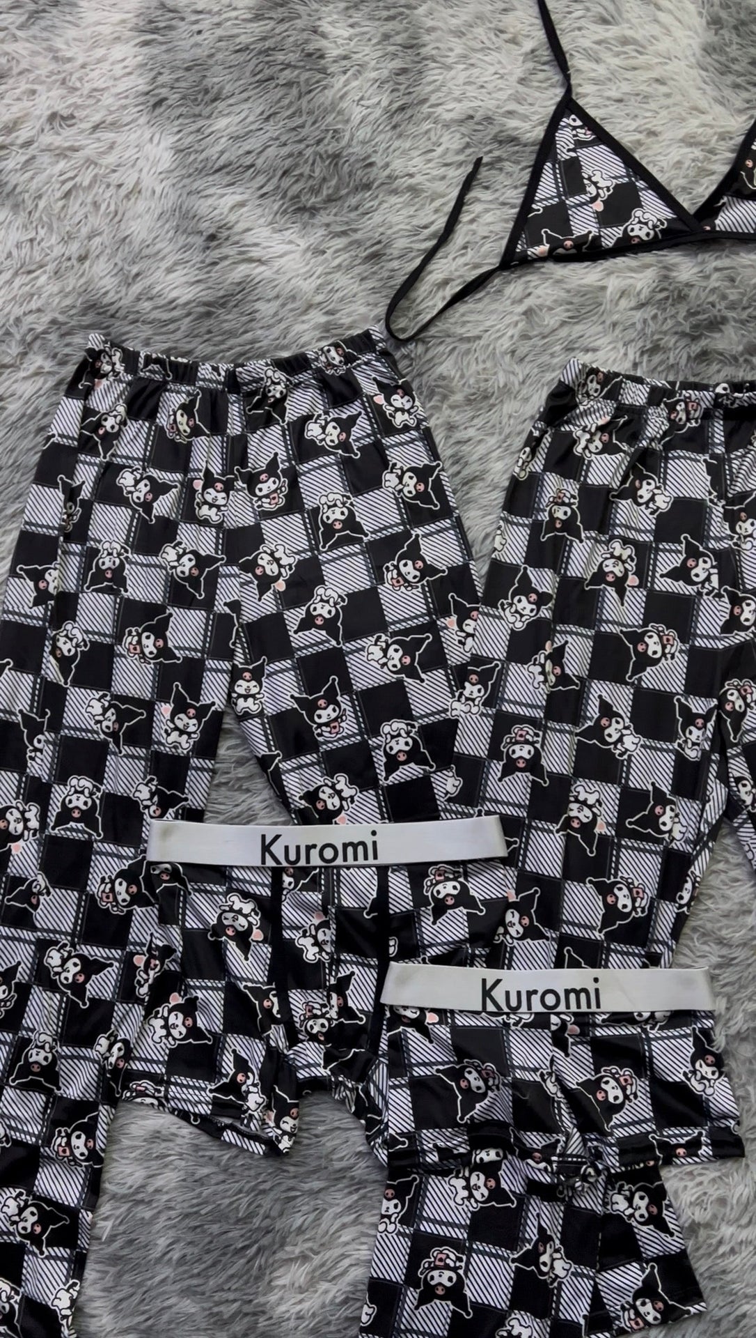 Kuromy cuadros rayados pijama 5 piezas
