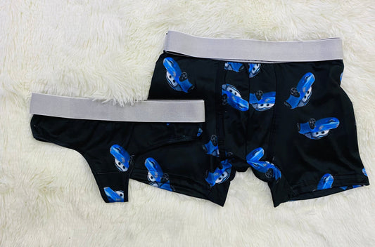 Cars black background matching couples underwear - Fundies