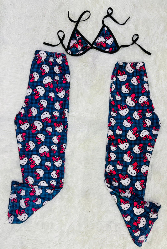 Hello Kitty Rosa Duo de pijama afelpada.