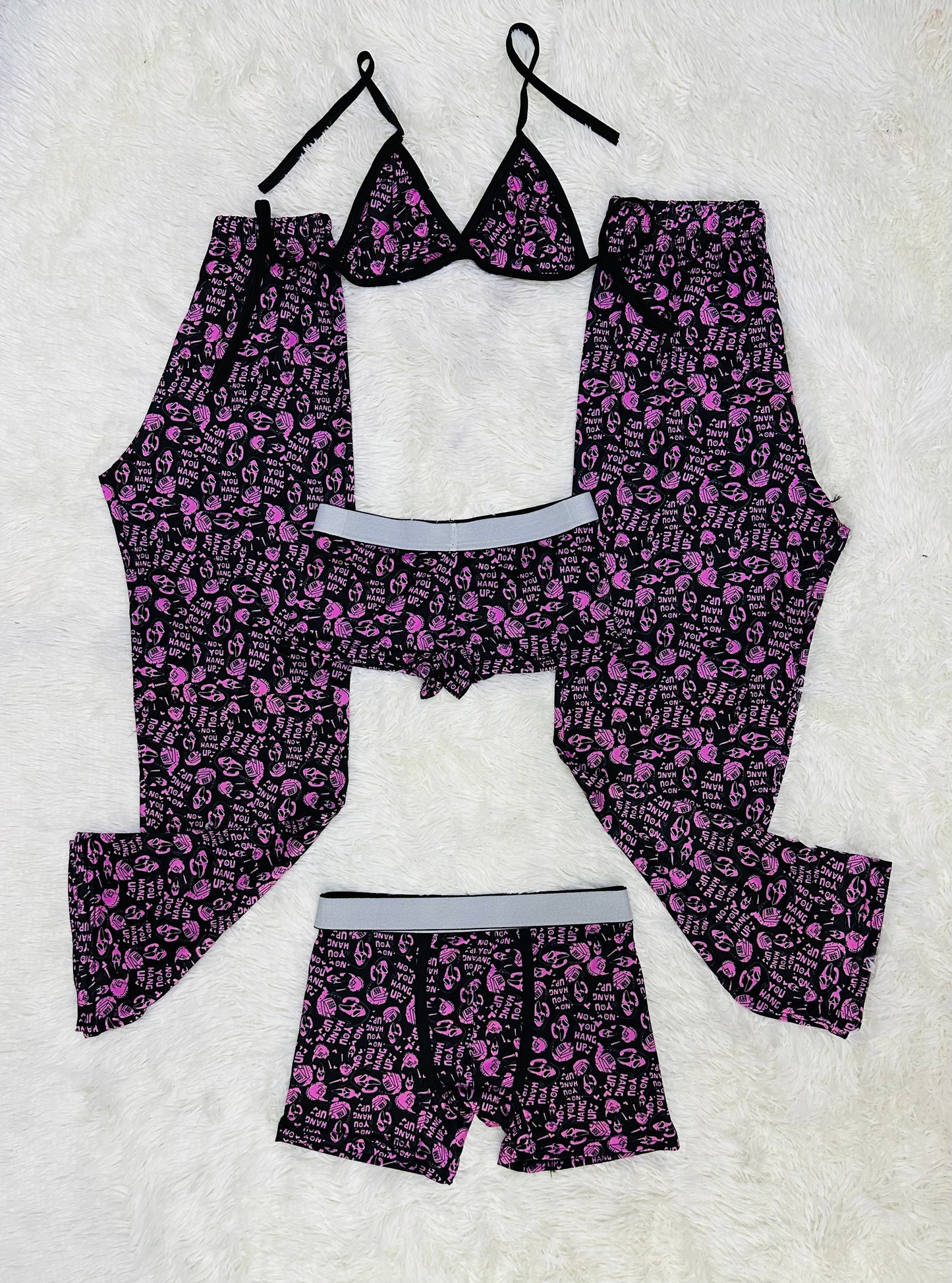 Ghost Face Morado Duo De Pijama 5 Piezas