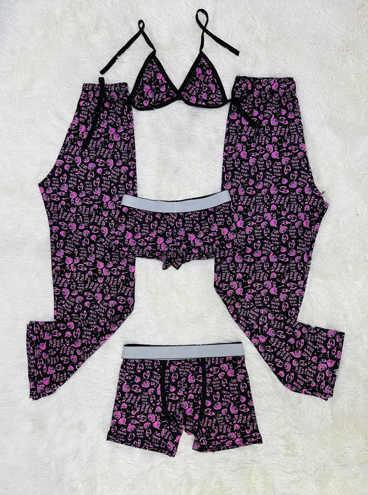 Ghost Face Morado Duo De Pijama 5 Piezas