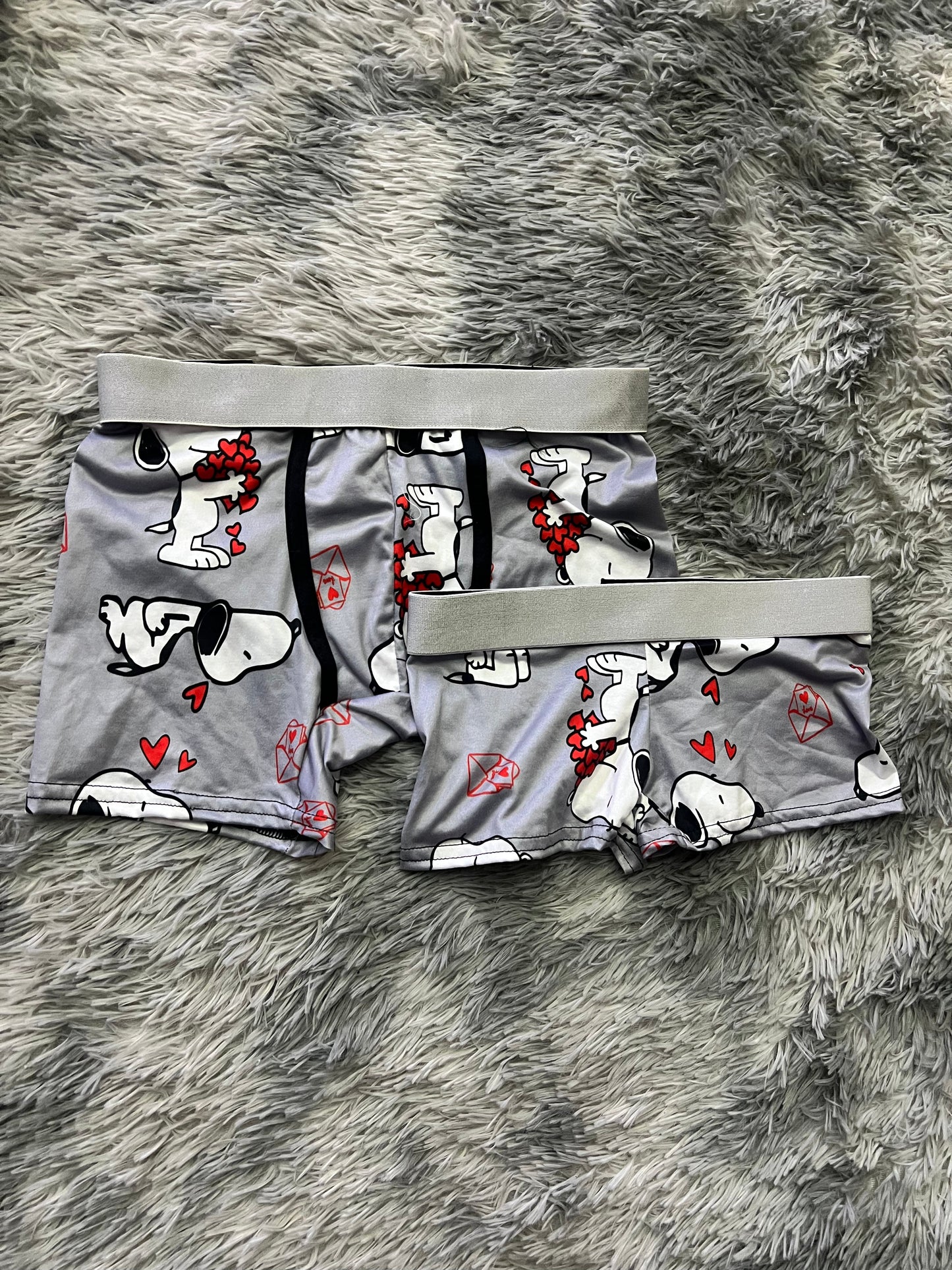 Snoopy Amor Estampa Rojo Duo Unitalla Con boxer.