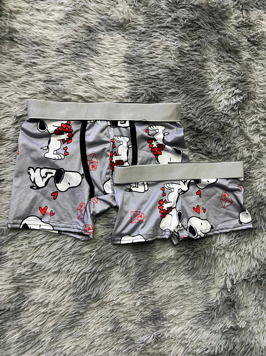Snoopy Amor Estampa Rojo Duo Unitalla Con boxer.
