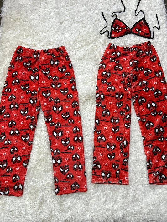 Spidercorazon Rojo Duo de pijama afelpada