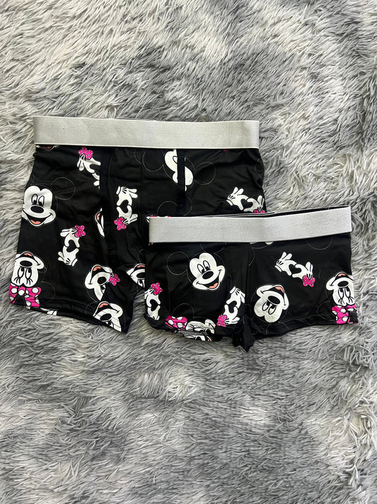 Mickey Minnie Boxer Azul Duo Unitalla Con boxer.