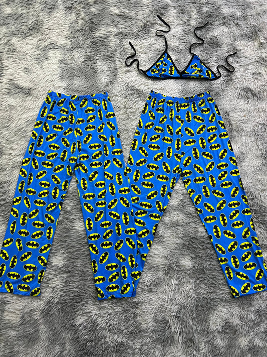 Batman Azul Duo de pijama afelpada.