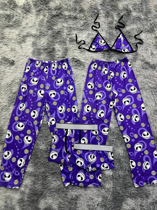 Jack Morado Duo Unitalla De 5 Piezas Duo De Pijama De 5 Piezas.
