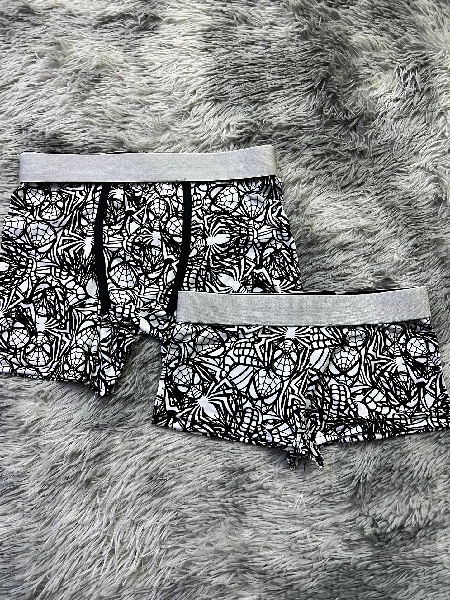 SpiderMan Negro Blanco Duo Unitalla Con boxer.