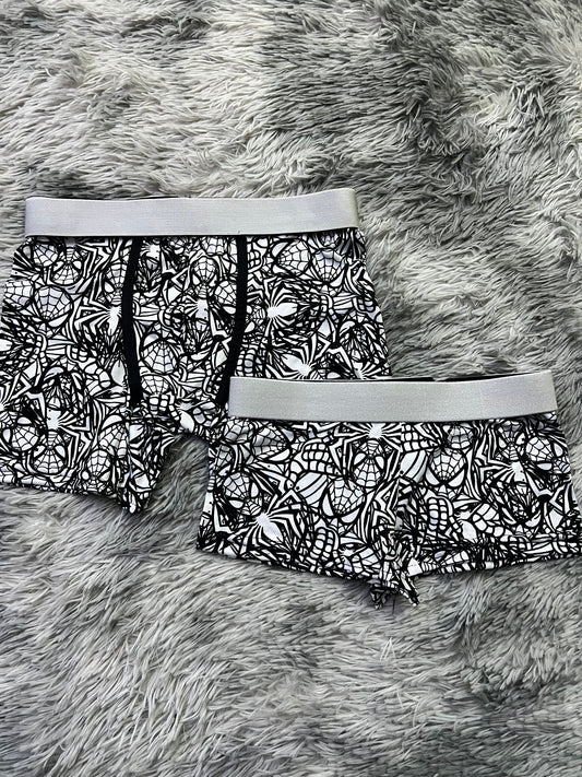 SpiderMan Negro Blanco Duo Unitalla Con boxer.