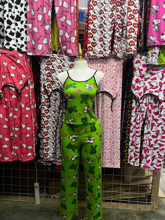 Maincraft Pijama de dama con blusa y pantalón individual de dama