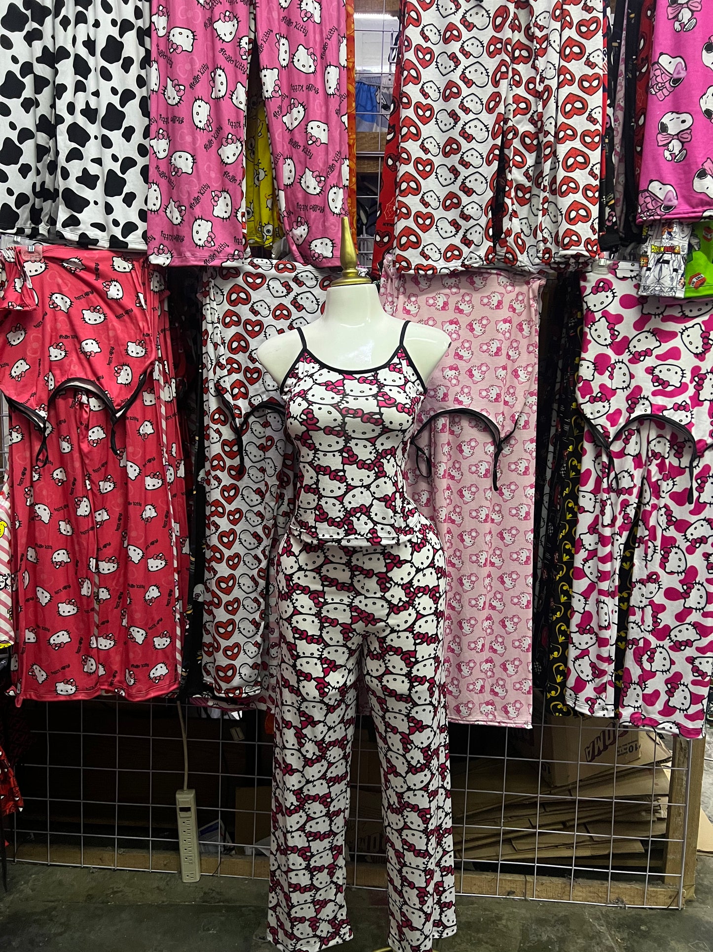 Hello kitty clásico Pijama de dama con blusa y pantalón individual de dama