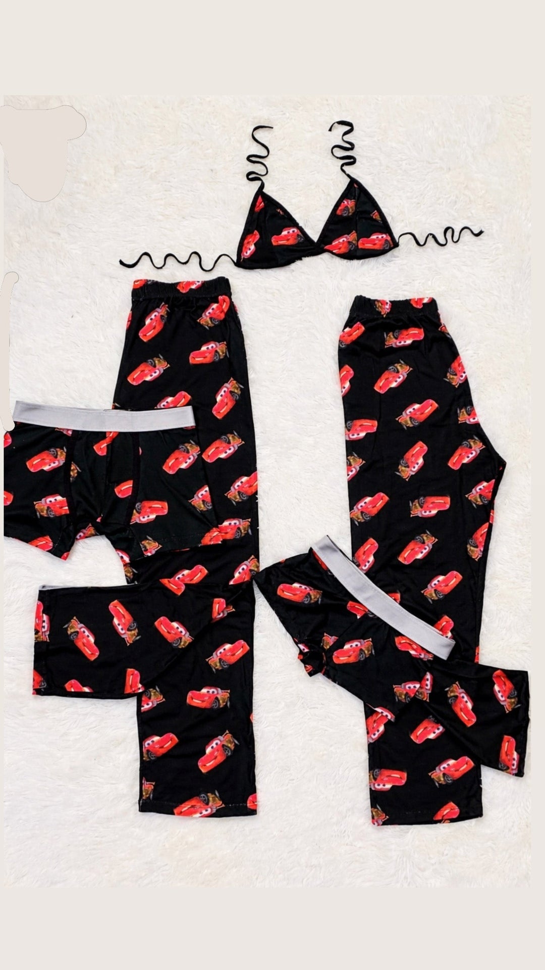 McQueen Black 5 piece pajama set