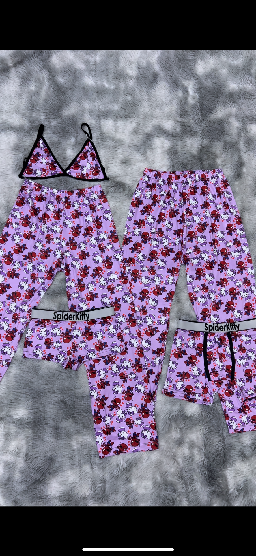SpiderKitty Purple 5 piece pajama set 😄