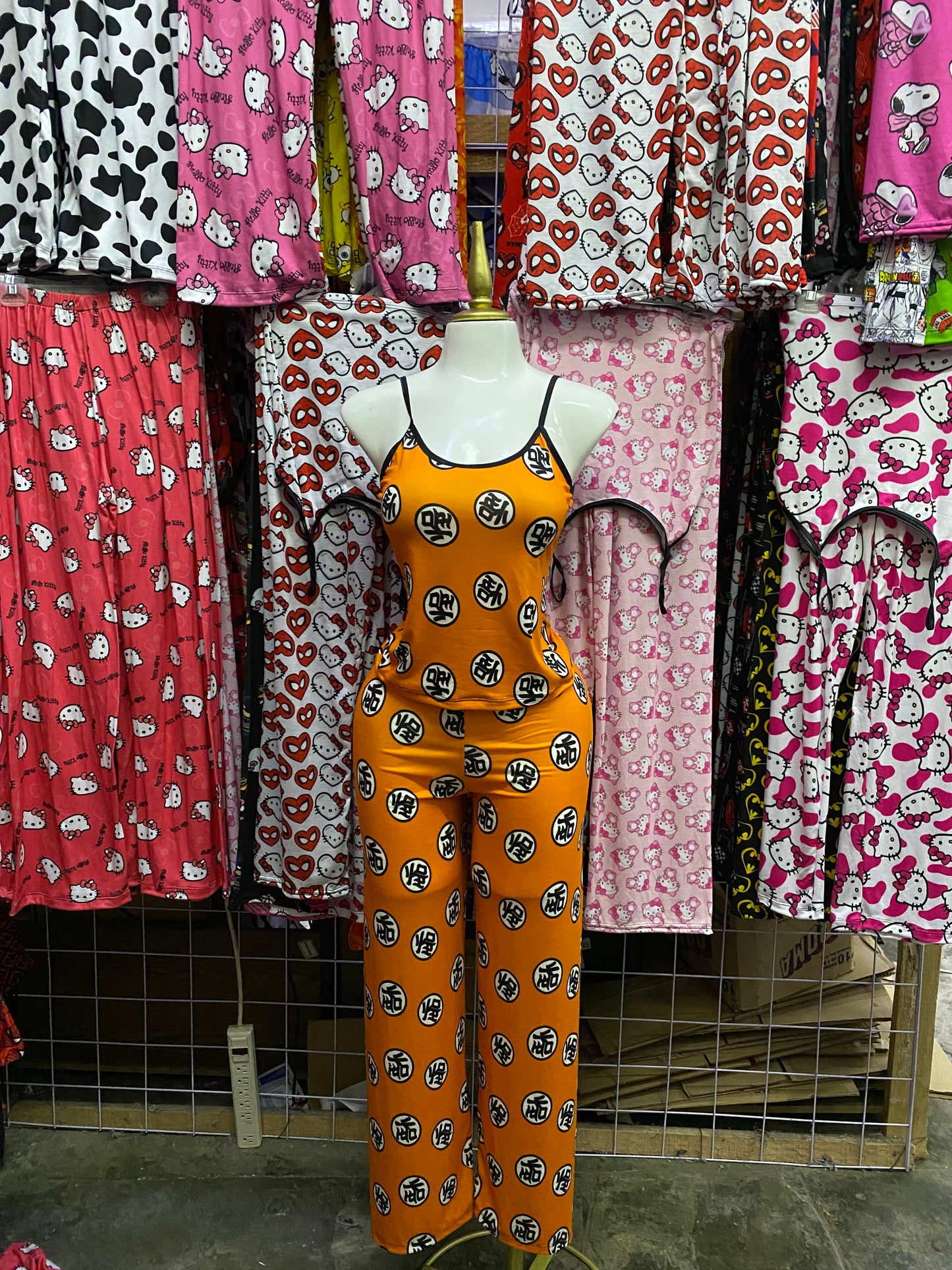 Dragon ball símbolo Pijama de dama con blusa y pantalón individual de dama