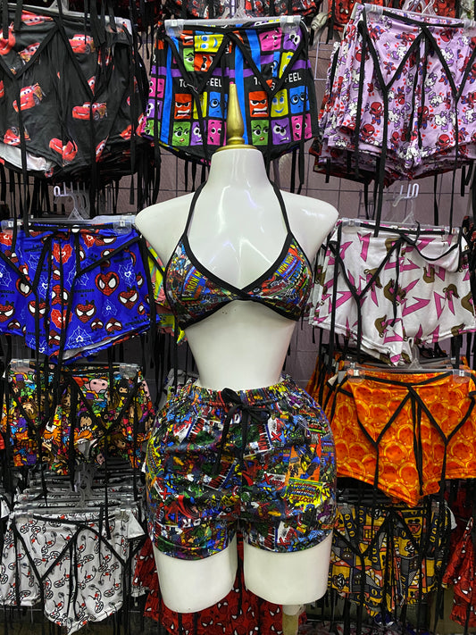 Marvel comic Pijama de dama short con top individual de dama