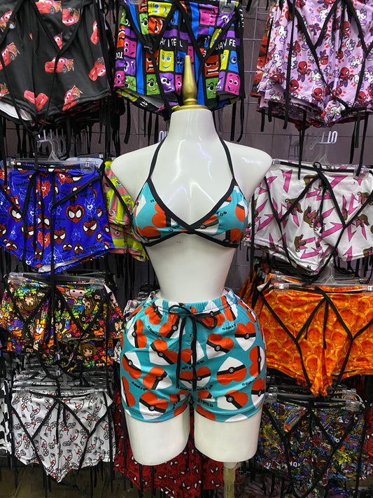 Pokeball Pijama de dama short con top individual de dama