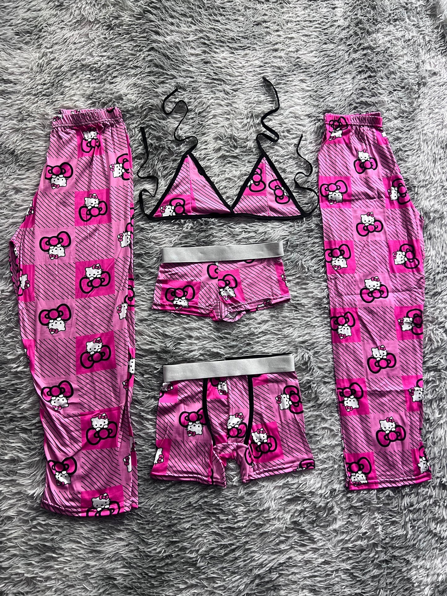 Hello kitty cuadros rayados pijama 5 piezas