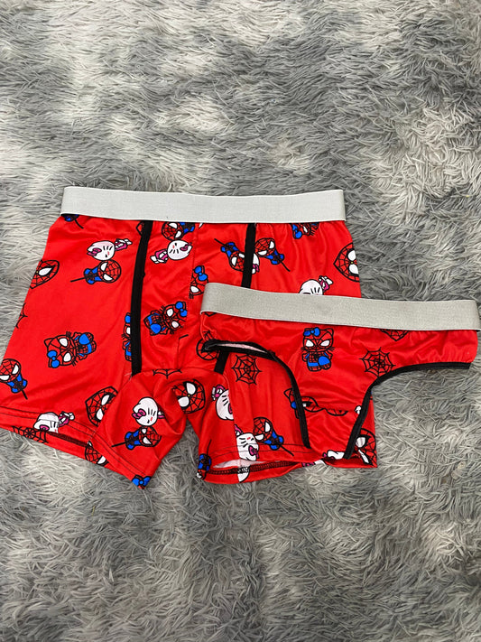 Spider kitty beso fondo rojo duo con tanga xl - Fundies