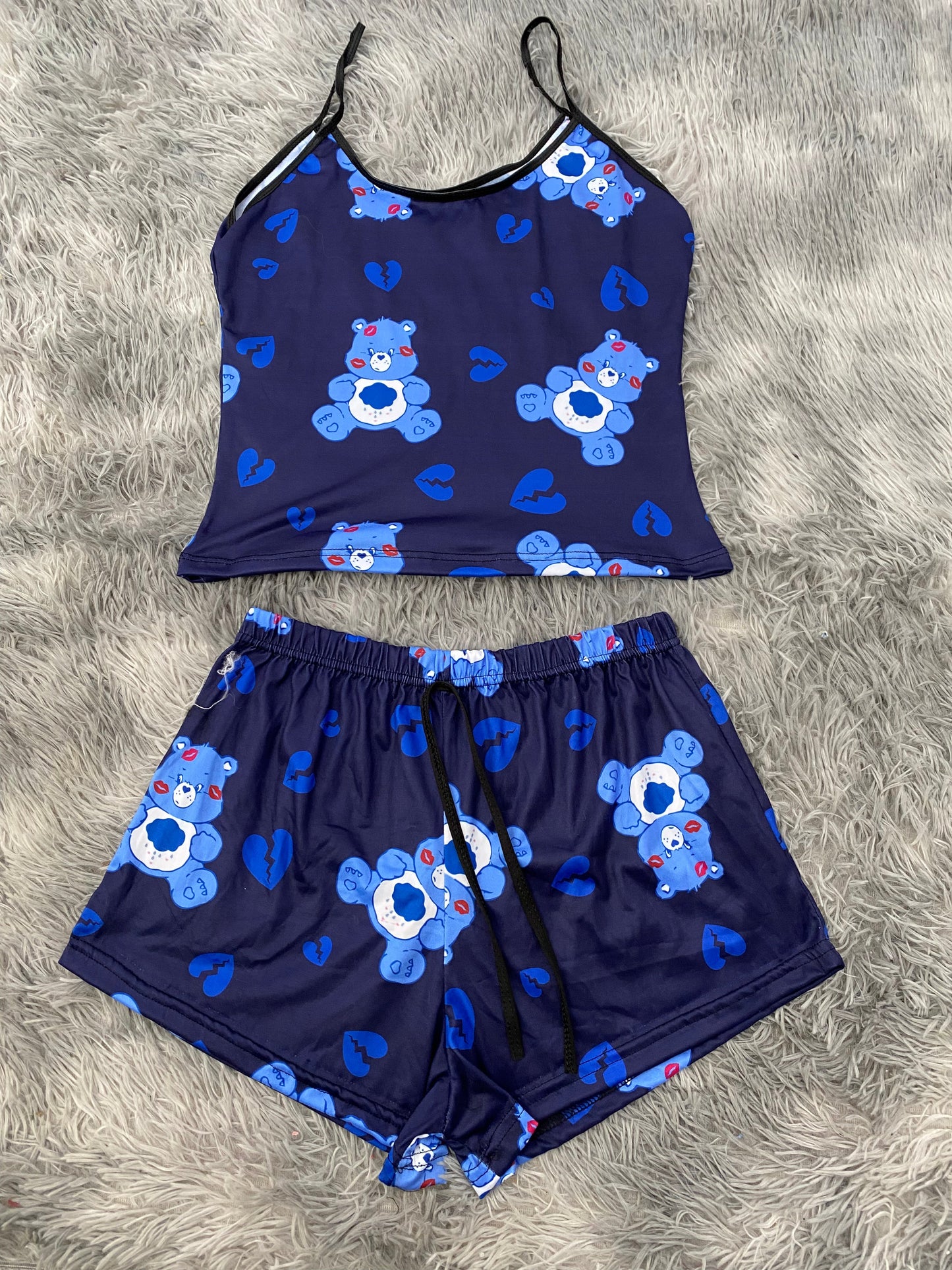Osito cariñosito azul corazón roto blusa con short - Fundies