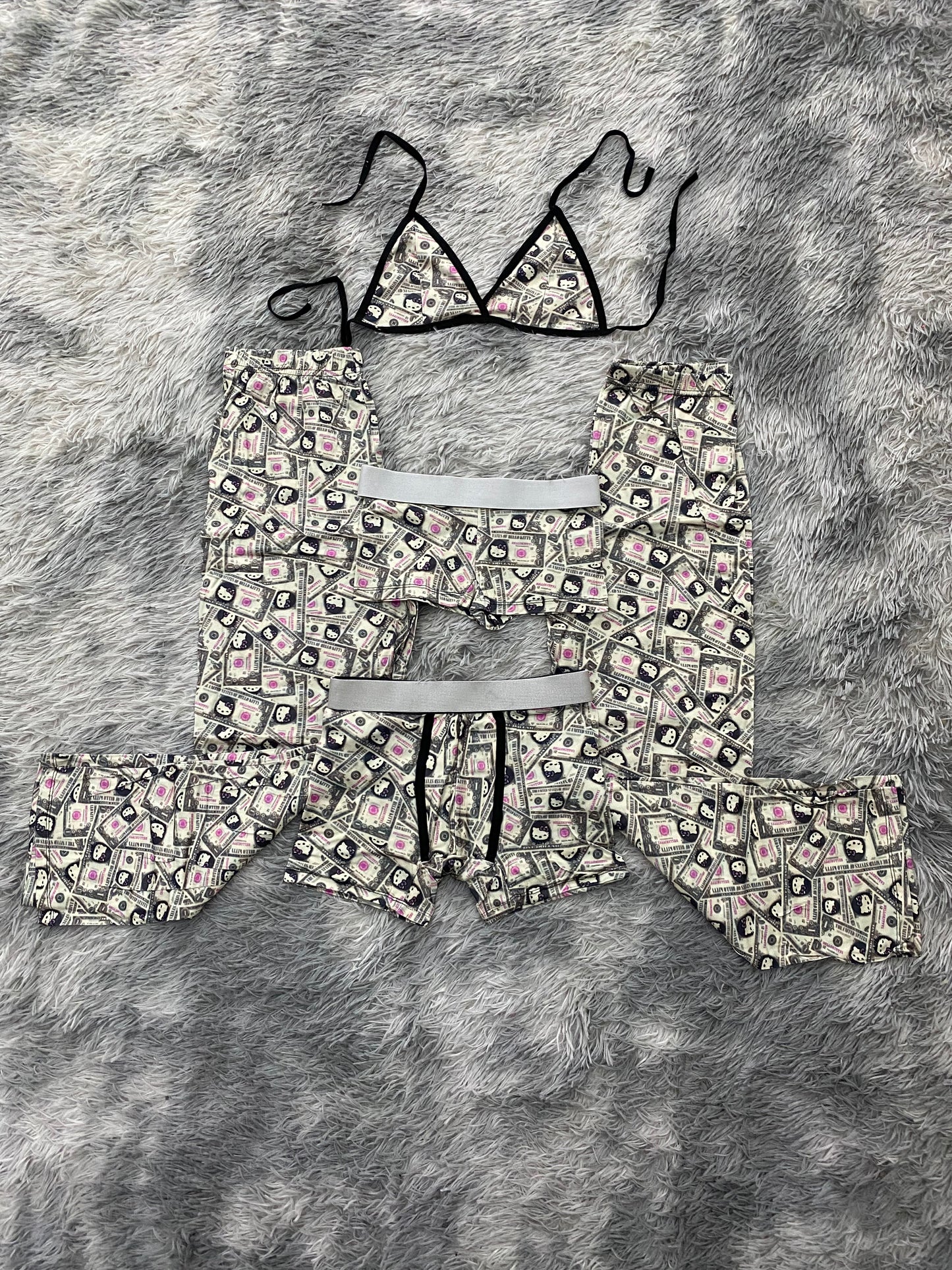 Kitty dólares pijama 5 piezas - Fundies