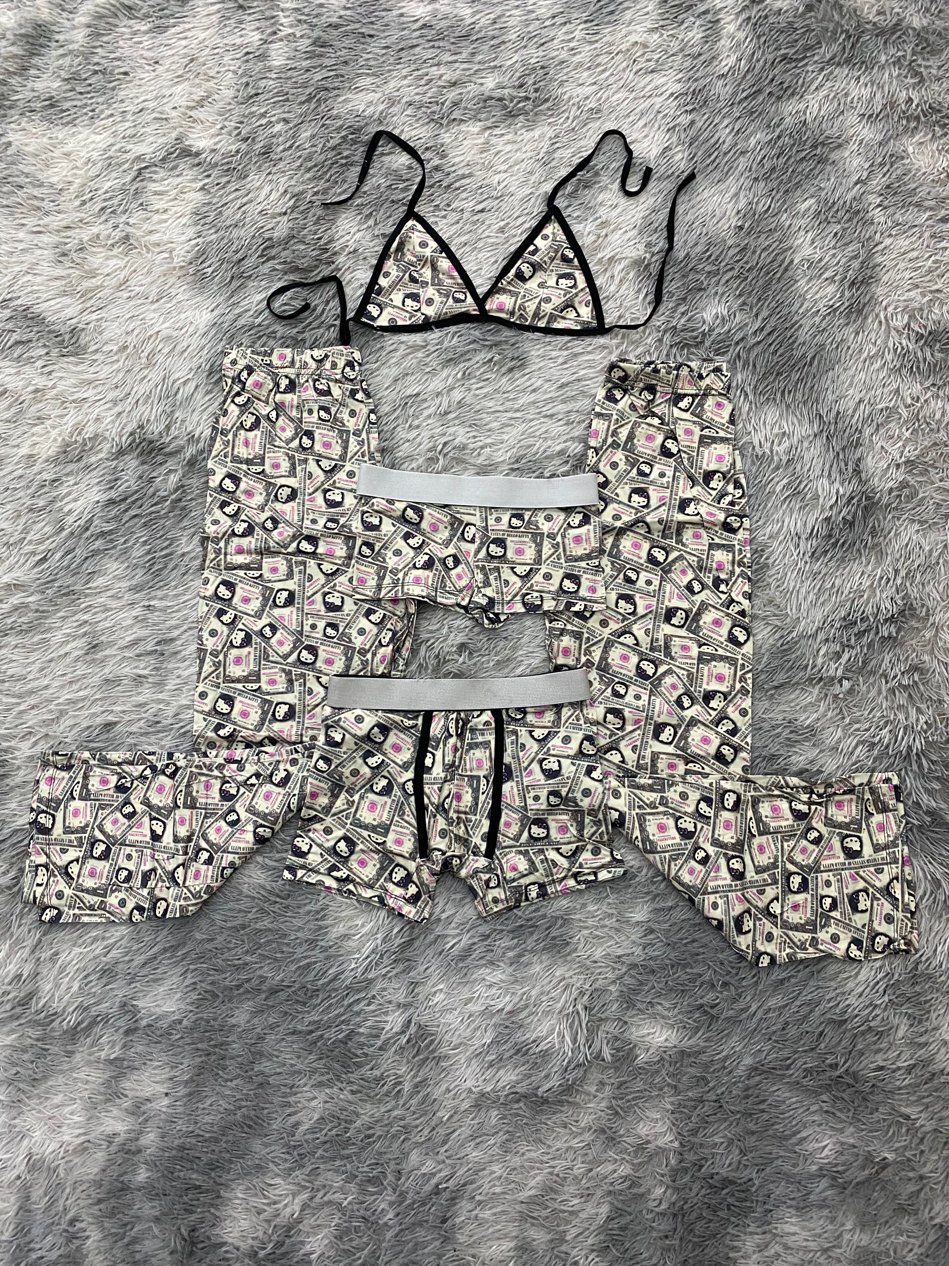 Kitty dólares pijama 5 piezas - Fundies