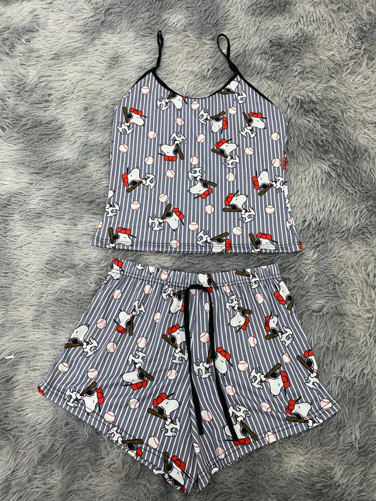 Snoopy baseball blusa con short - Fundies