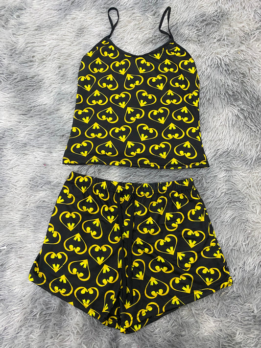 Batman logo corazones blusa con short - Fundies