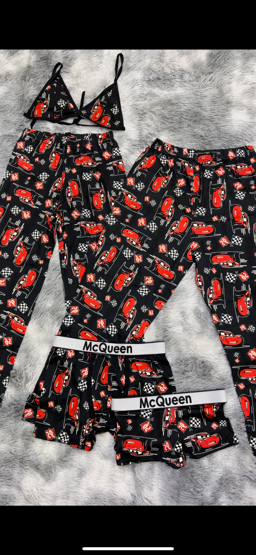 Mcqueen black 5 piece pajama set 😍