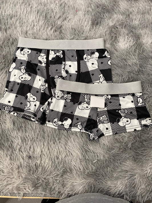 Snoopy cuadros negros rayados Duo Con Boxer