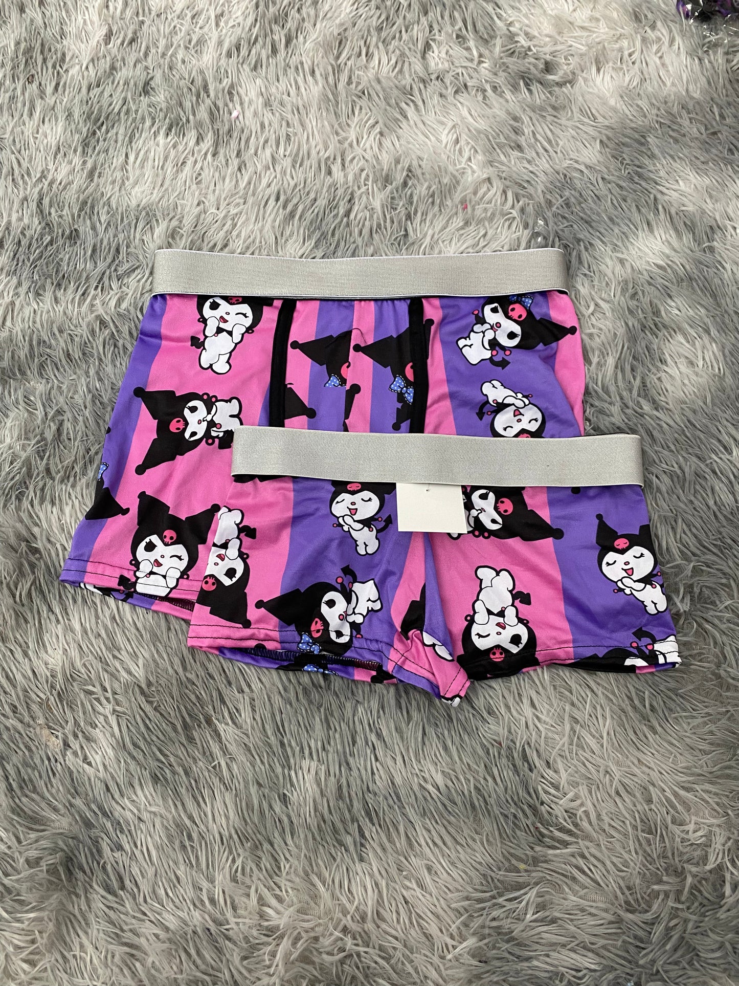 Kuromi rayas rosas y moradas Duo Con Boxer