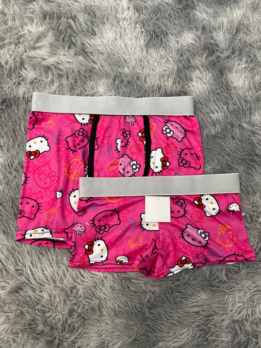 Hello kitty caras colores fondo rosa Duo Con Boxer XL