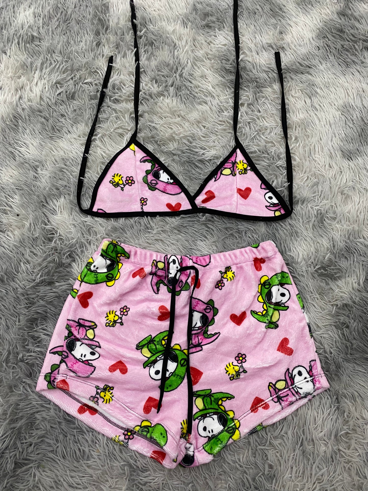Snoopy dinosaurio top con short unitalla de afelpado