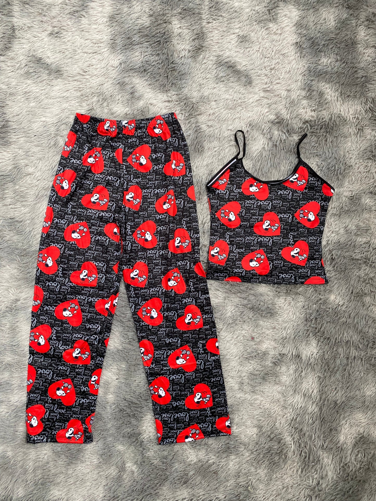 Snoopy love Blusa Con Pantalón Pijama De Dama