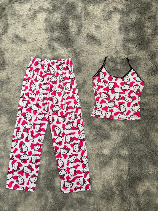 Hello kitty vaca Blusa Con Pantalón Pijama De Dama
