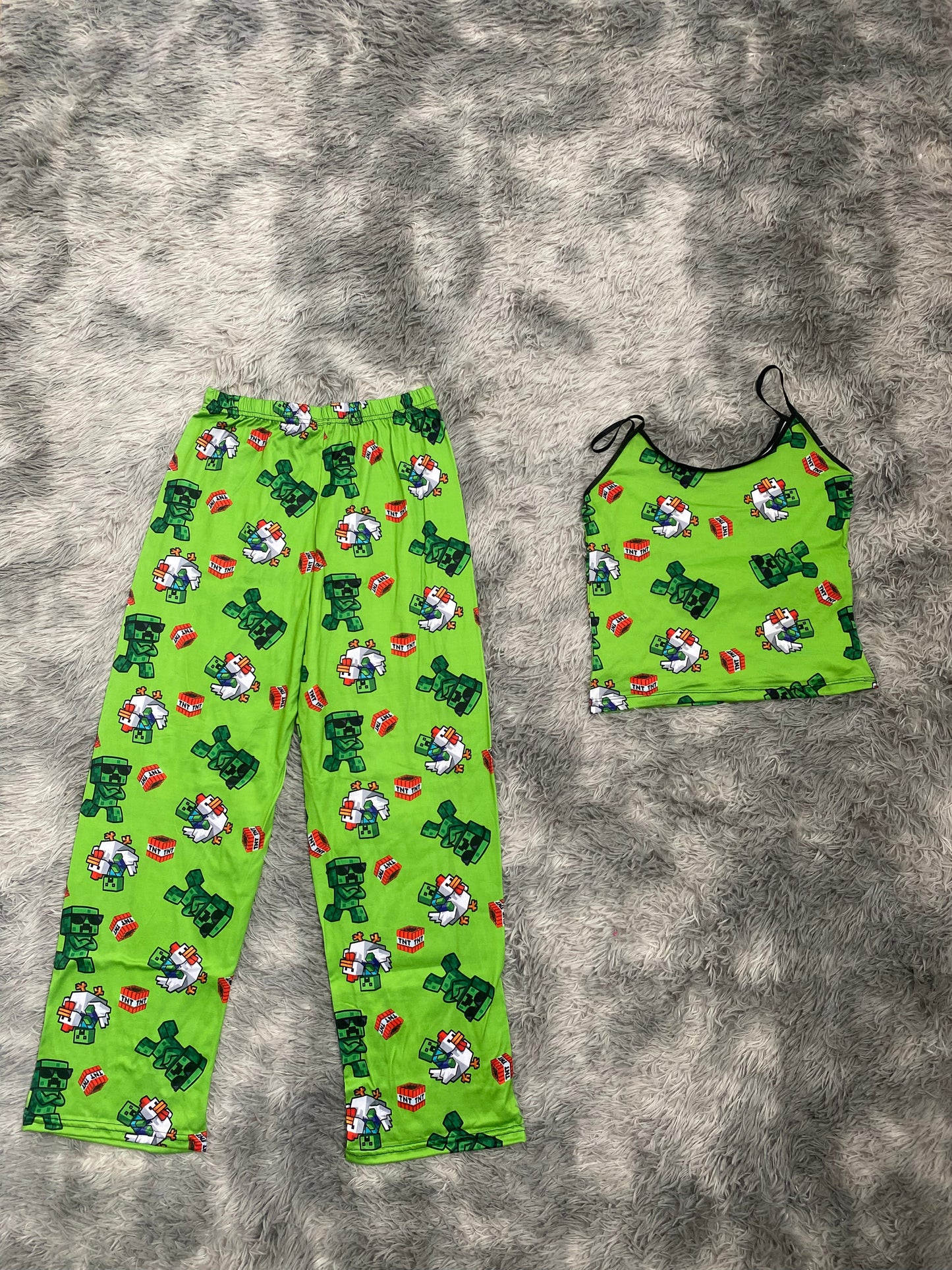 Minecraft pollo Blusa Con Pantalón Pijama De Dama