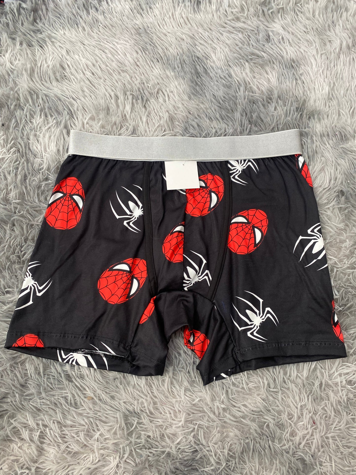 Spiderman arañas blancas fondo negro Boxer De Hombre Xl