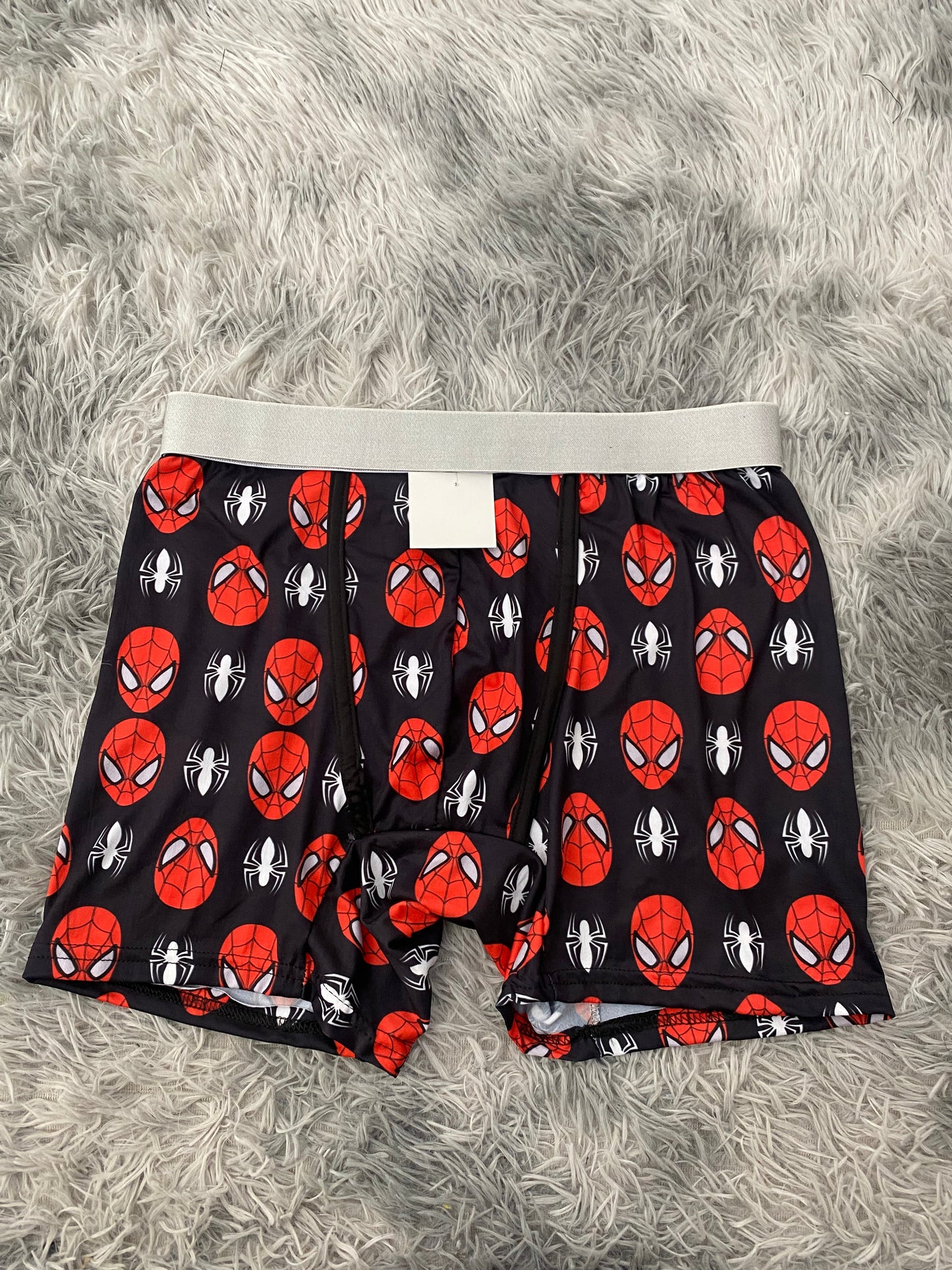 Spiderman arañas blancas fondo negro Boxer De Hombre Xl