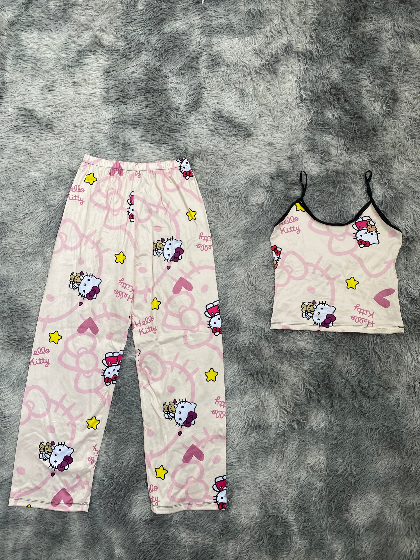 Hello kitty beige Blusa Con Pantalón Pijama De Dama