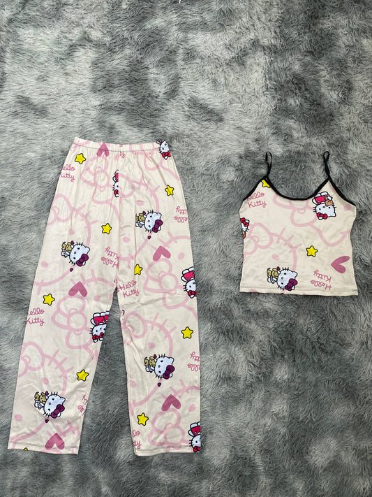 Hello kitty beige Blusa Con Pantalón Pijama De Dama