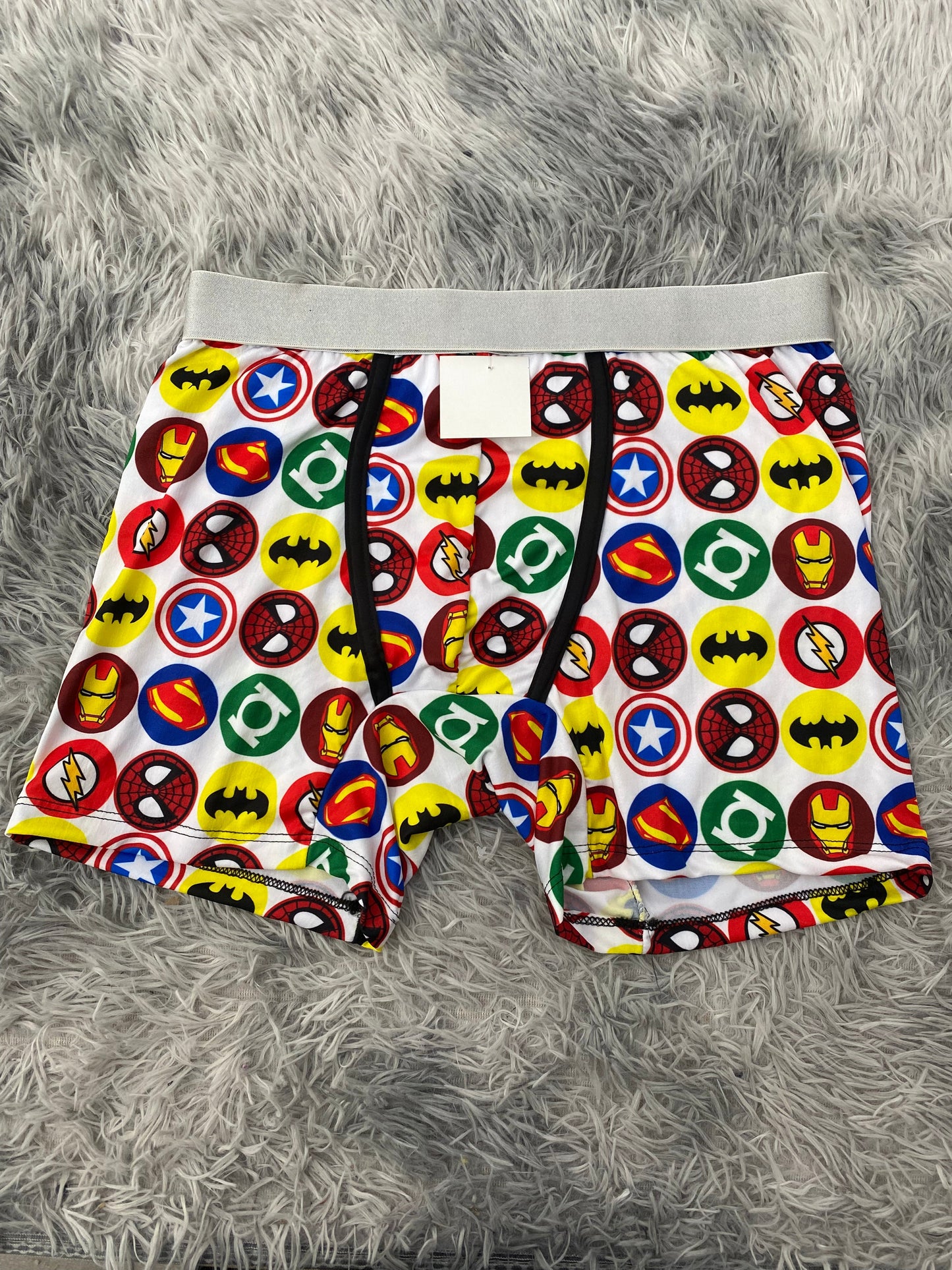 Escudos súper héroes fondo blanco Boxer De Hombre Xl
