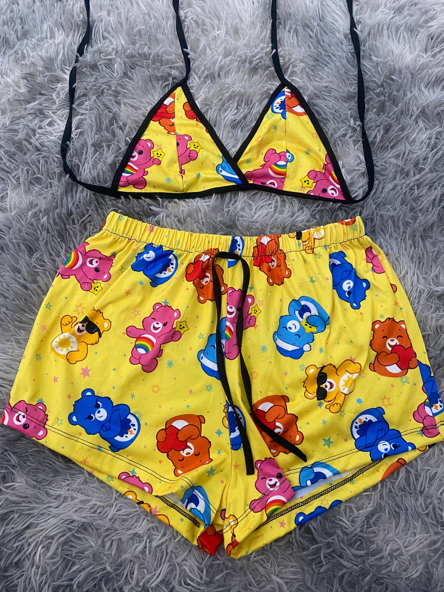Ositos cariñositos fondo amarillo Top Con Short Unitalla De Brush