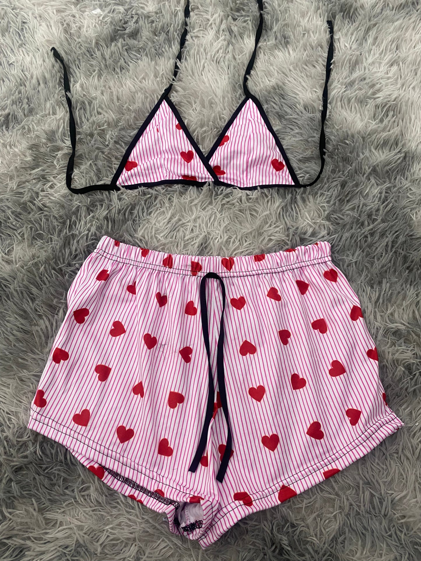 Corazones y rayas Top Con Short Unitalla De Brush