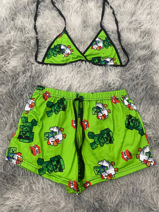 Minecraft pollo Top Con Short Unitalla De Brush