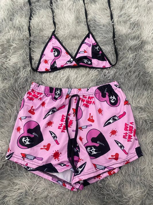 Scream Rosa Top Con Short Unitalla De Brush