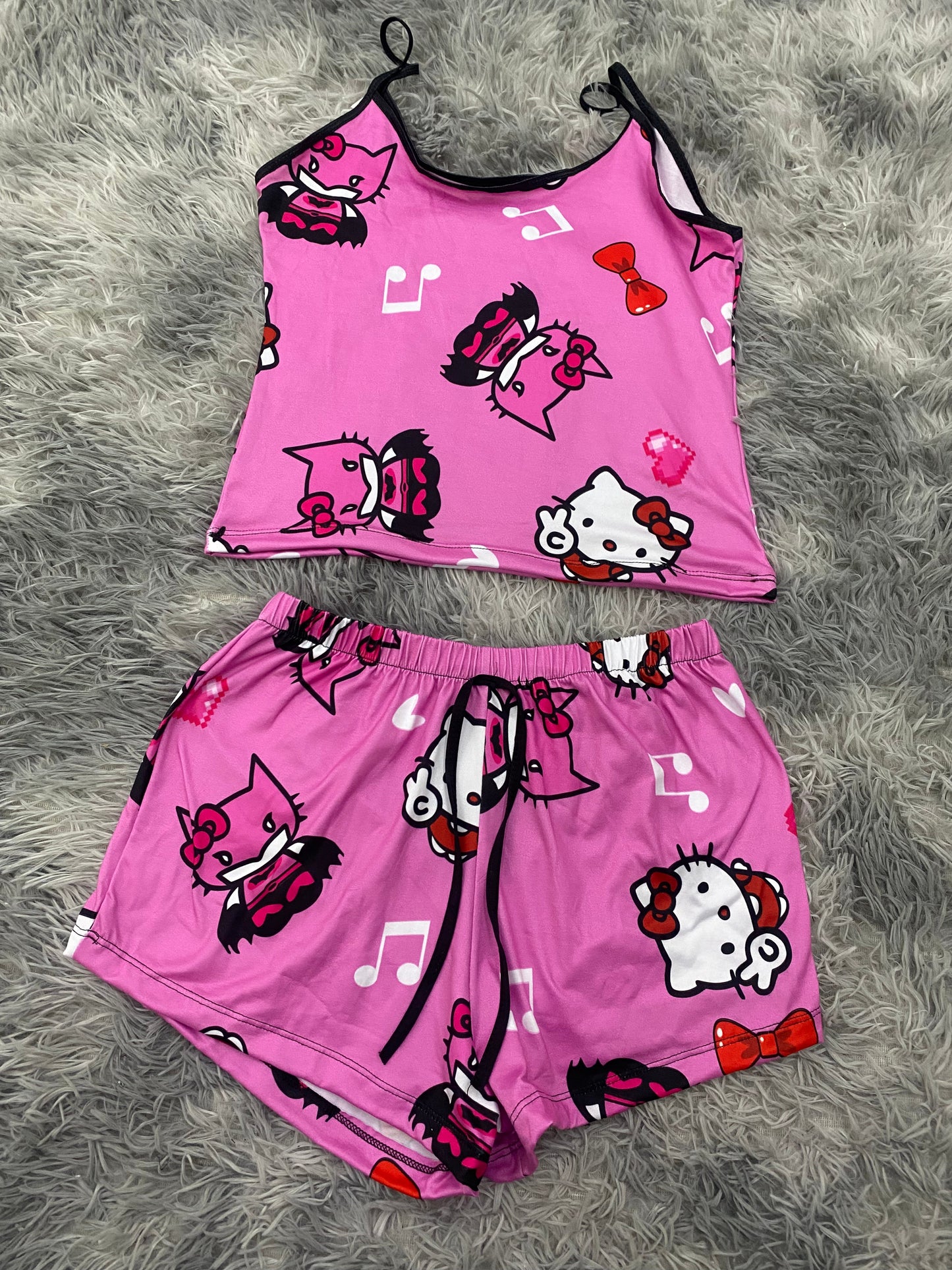 Hello kitty y Batman Rosa Blusa Con Short