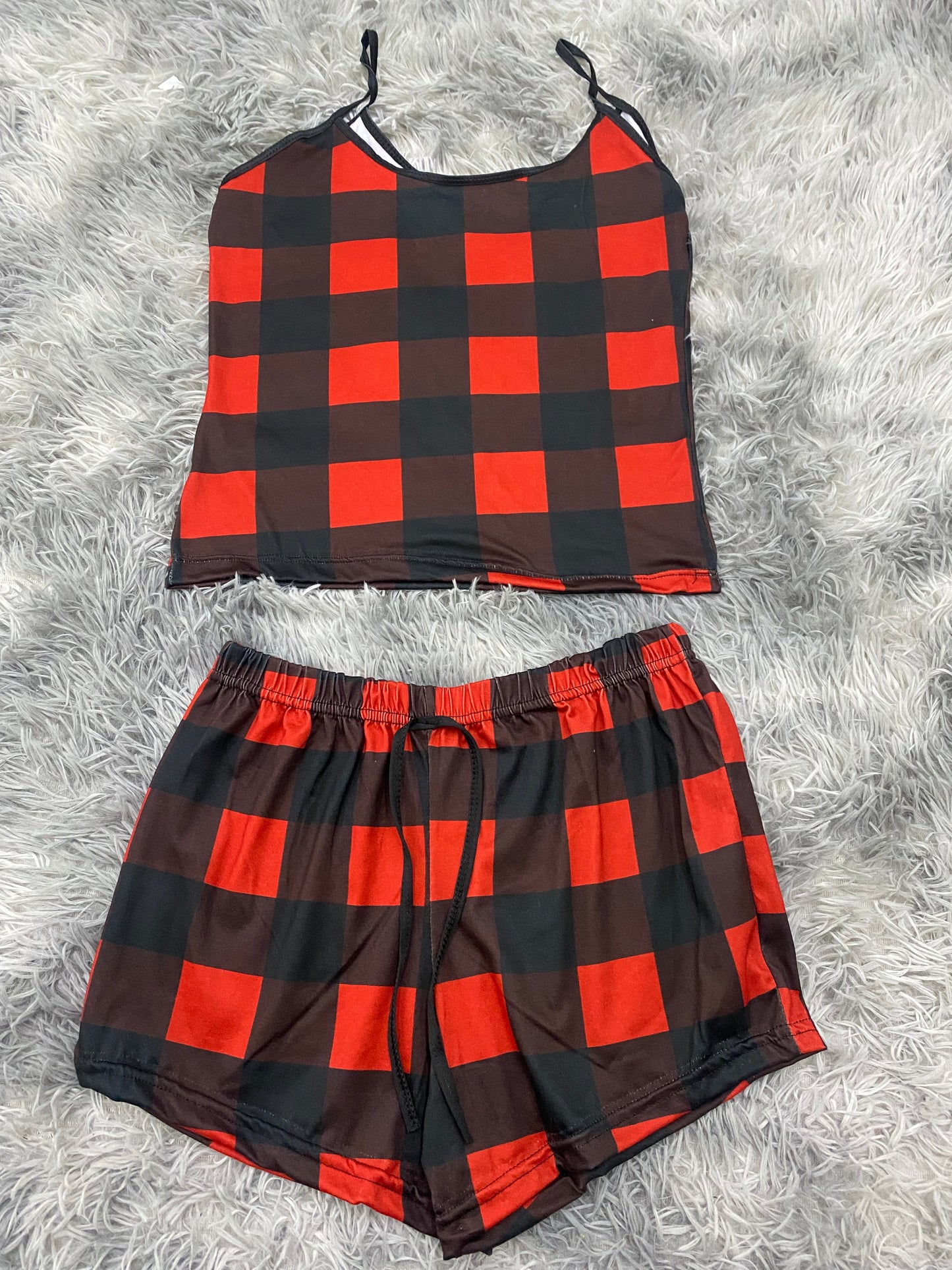 Cuadros rojos  Blusa Con Short