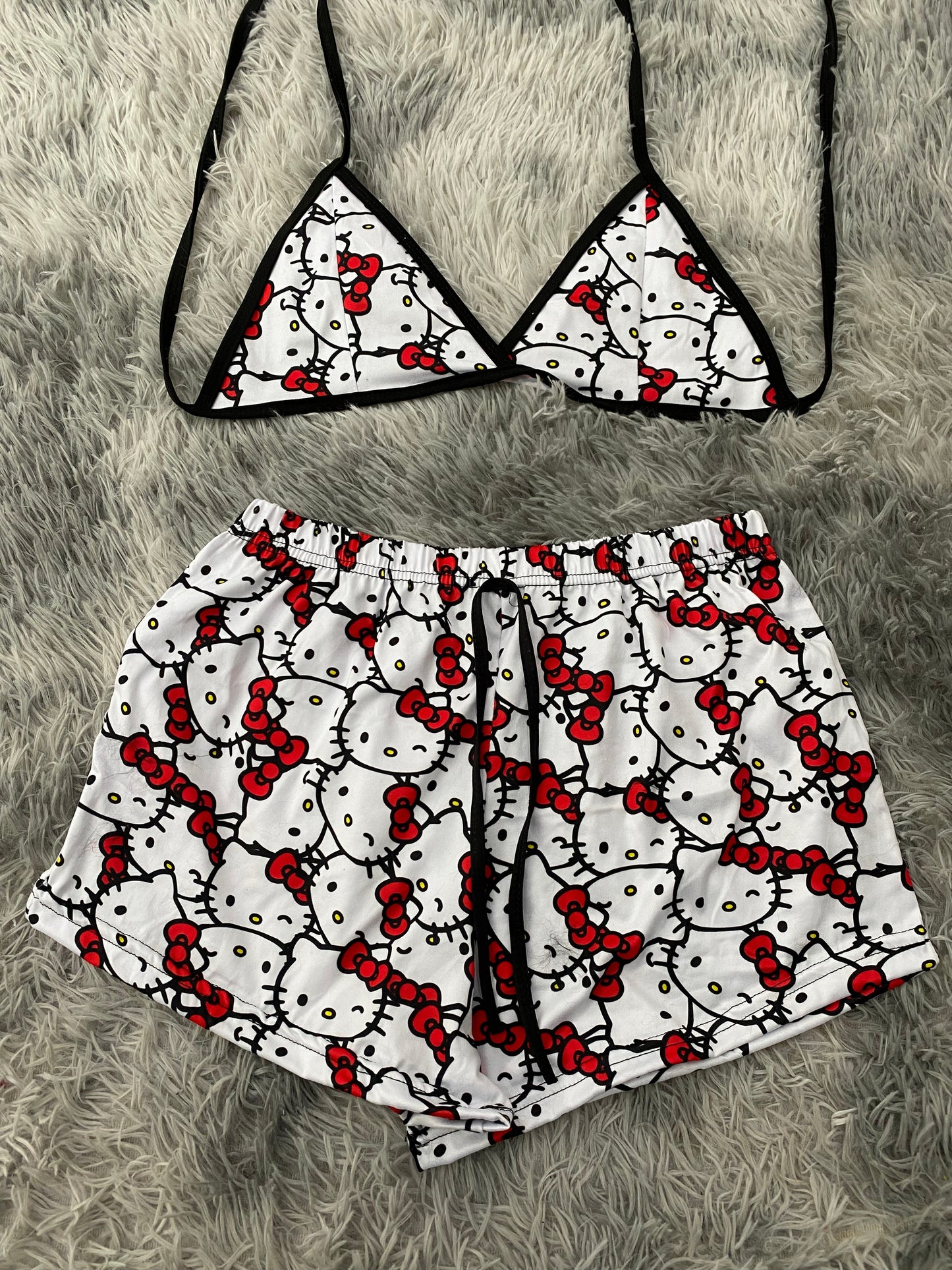 Hello kitty guiño Top Con Short Unitalla De Brush