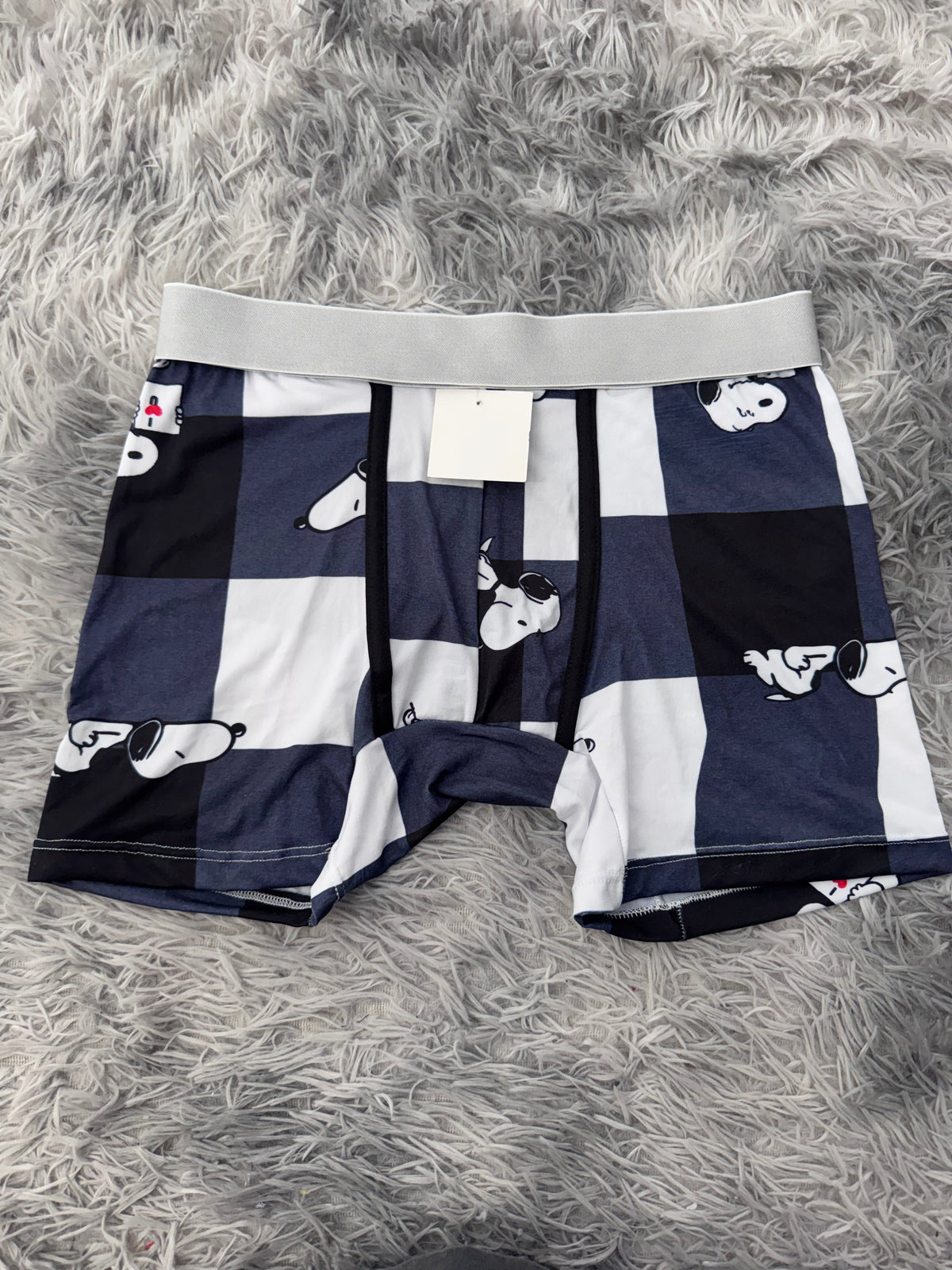 Snoopy cuadros negros y blancos Boxer De Hombre unitalla