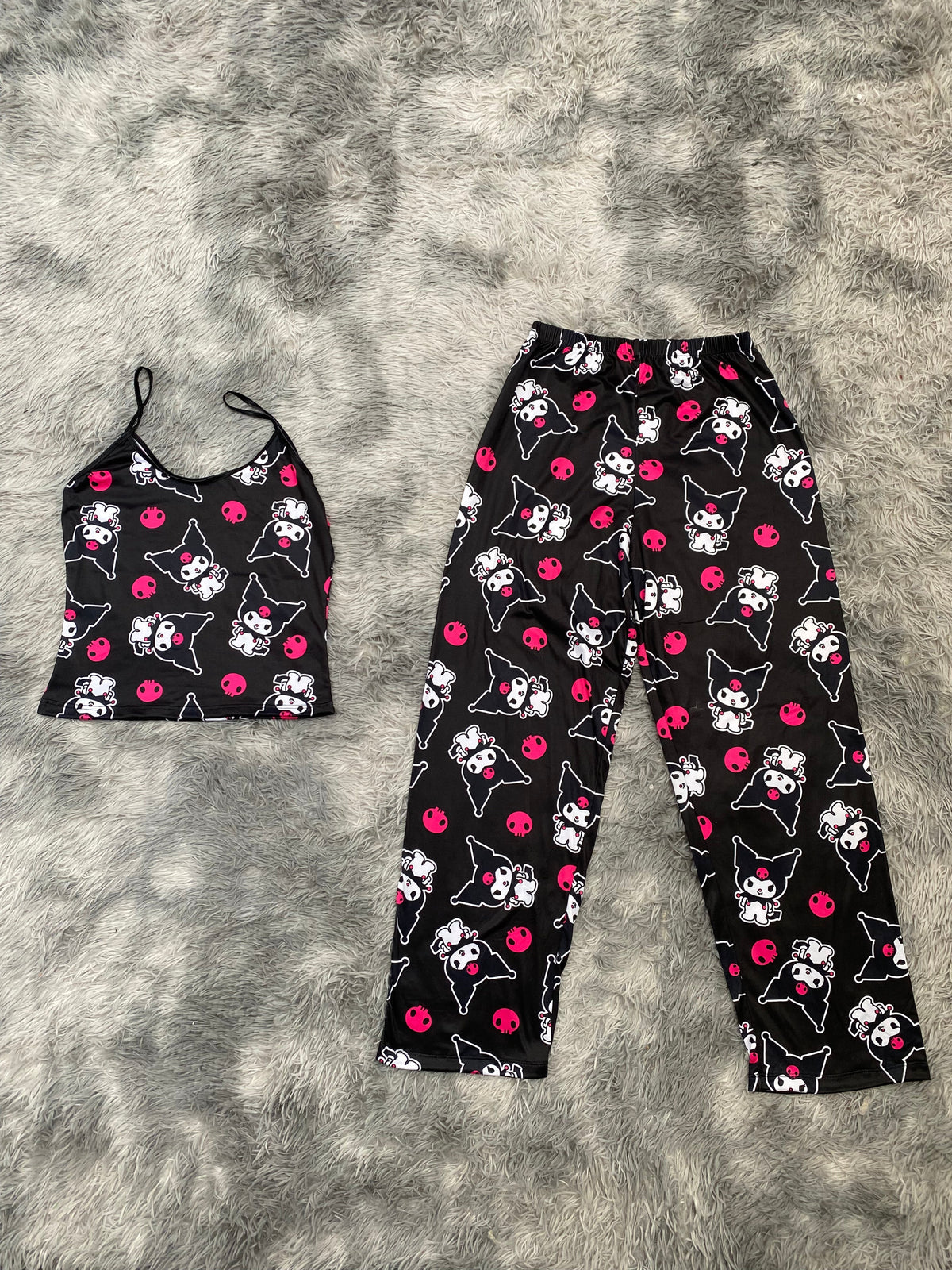 Kuromy fondo negro Blusa Con Pantalón Pijama De Dama